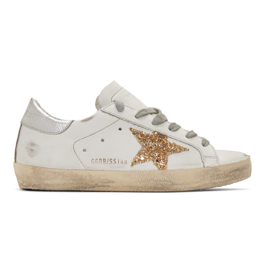White superstar golden goose sneakers w gold star